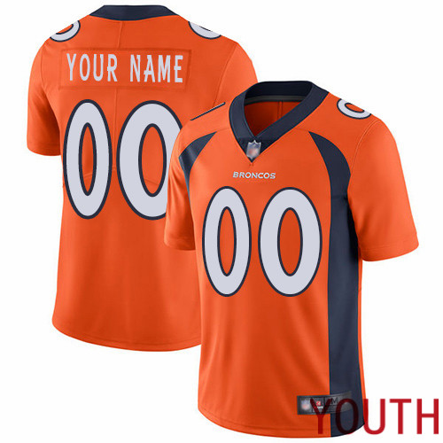 Youth Denver Broncos Customized Orange Team Color Vapor Untouchable Custom Limited Football Jersey